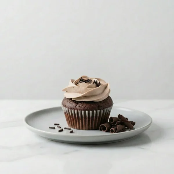Chocolate cream cupcake with rich frosting from a bakery in Karama, Dubai