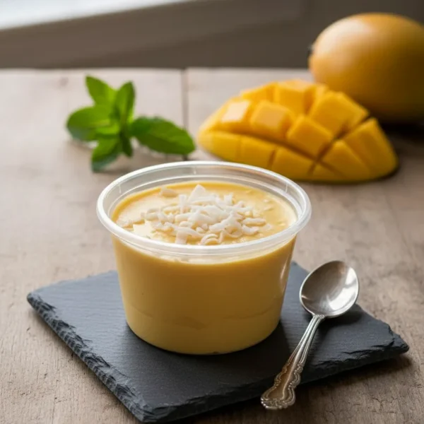 Creamy mango mousse dessert made with real mango from Winny’s Bakery in Al Karama Dubai