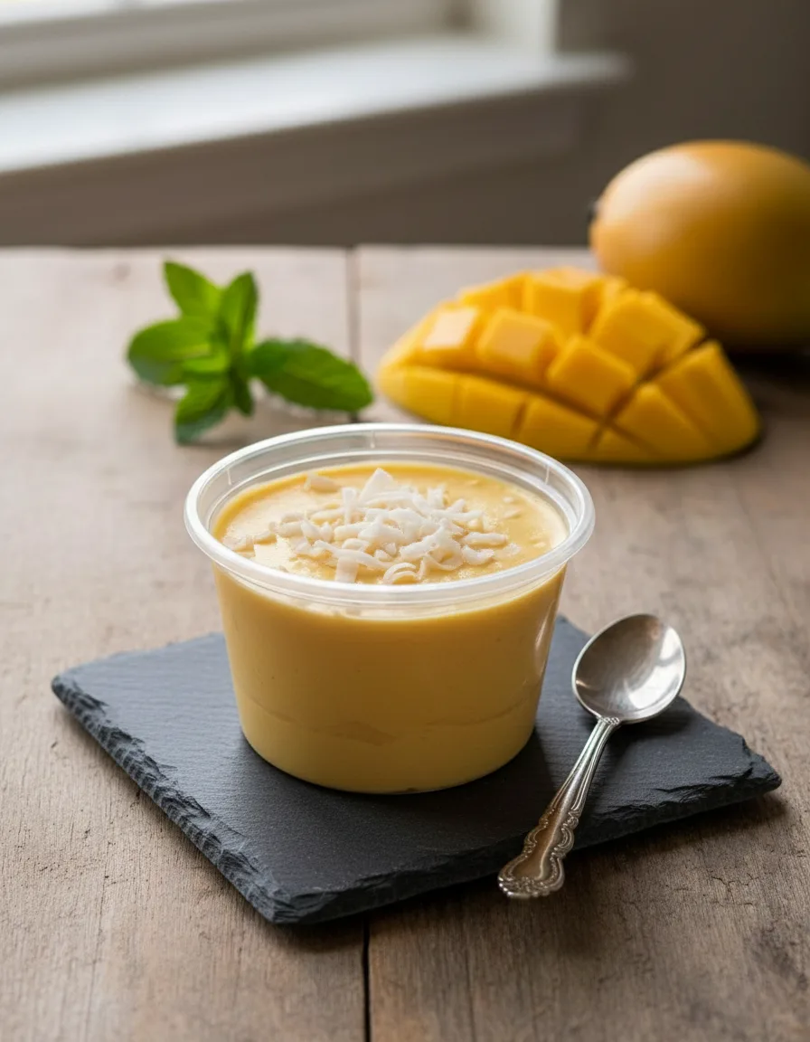 Creamy mango mousse dessert made with real mango from Winny’s Bakery in Al Karama Dubai