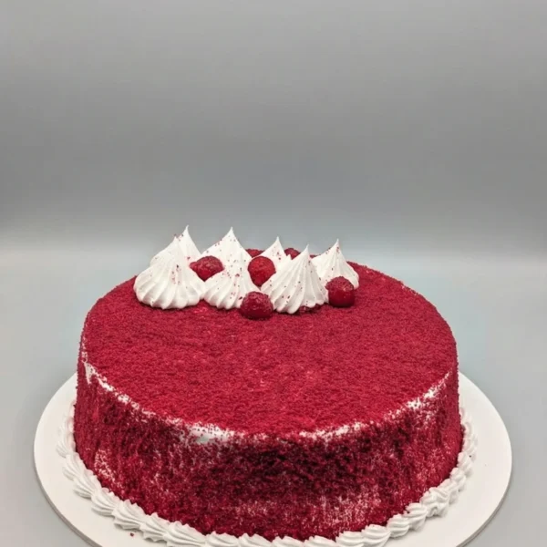 Classic red velvet cake with Fresh Cream piping