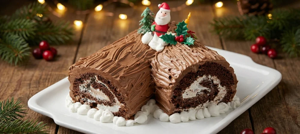 Chocolate Yule Log Cake