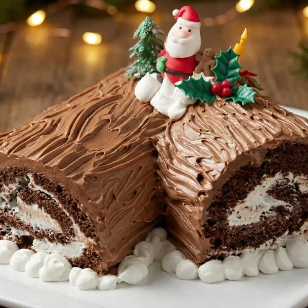 Chocolate Yule Log Cake